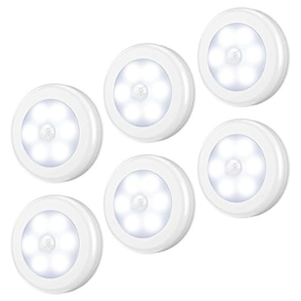 6-Pack Amir 3.15" Motion Sensor Stick On LED Lights