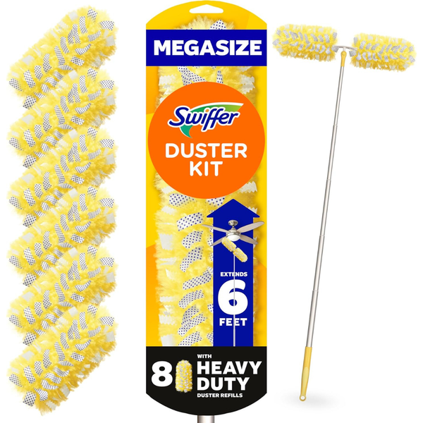 Swiffer Duster Kit With 6 ft Super Extendable Handle & 8 Refills