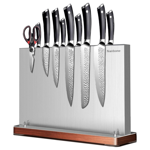 Nanbone Stainless Steel Magnetic Knife Holder Block (11.81" x 5.5" x 9")