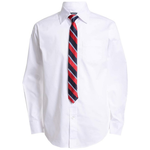 Izod Boys' Big' Long Sleeve Dress Shirt With Tie