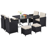 9-Piece Yaheetech Patio Dining Sets With Removeable Cushions