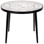 LeisureMod DT20 End Table Glass Top With Tree Design