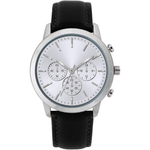 Men's White Dial Leather Band Watch
