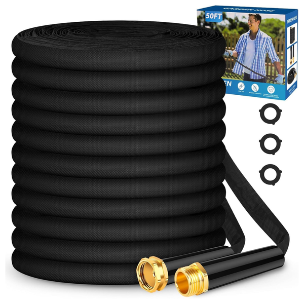 Hepciee 50-Feet Portable Non-Expanding Water Garden Hose