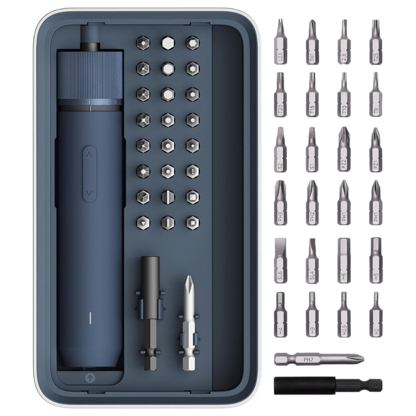 25-Piece HOTO Rechargeable Cordless Screwdriver Kit W/ Battery & LED Light