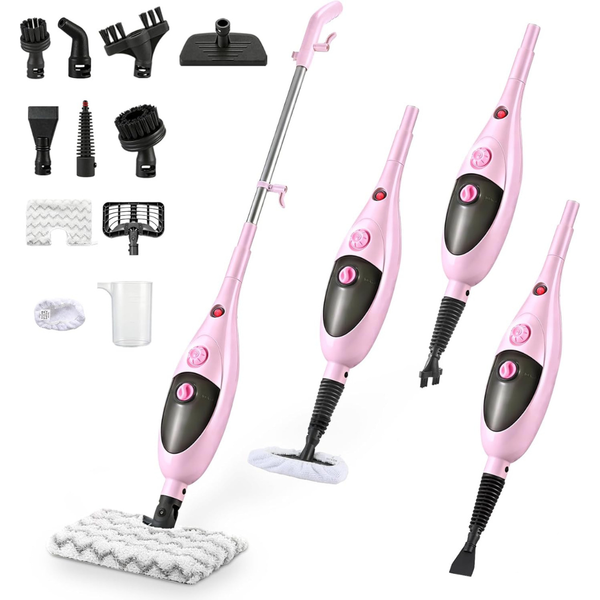 Moolan 12-in-1 Adjustable Steam Mop & Handheld Cleaner