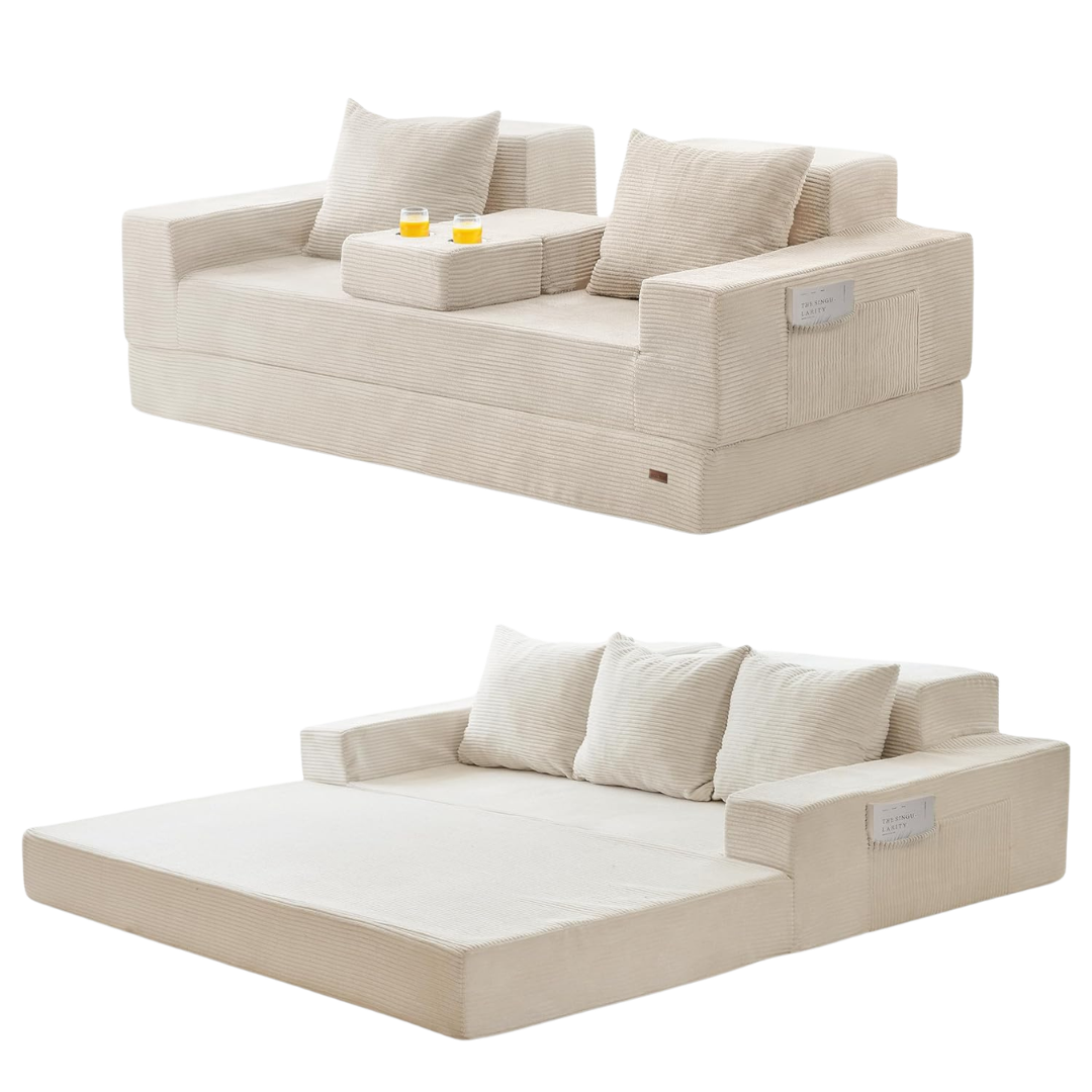 80" Oversized 4-in-1 Convertible Loveseat Couch Sofa Bed