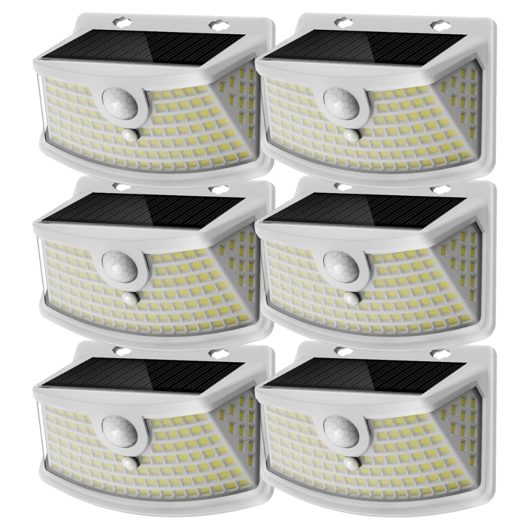 6-Pack Aootek 120 LEDs Solar Motion Sensor Lights W/ Lights Reflector
