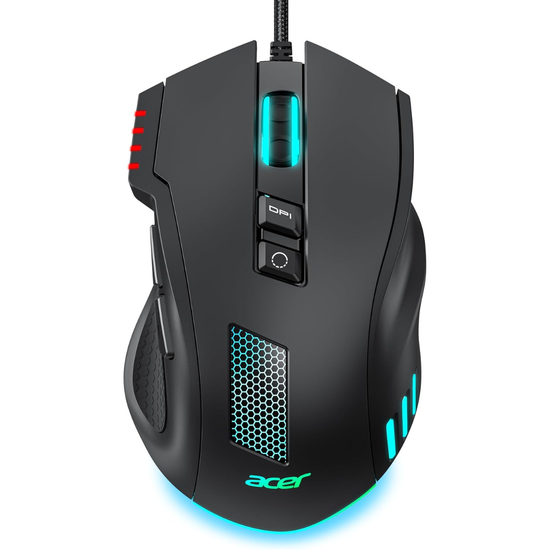 Acer 12,800 DPI RGB Ergonomic Wired Gaming Mouse