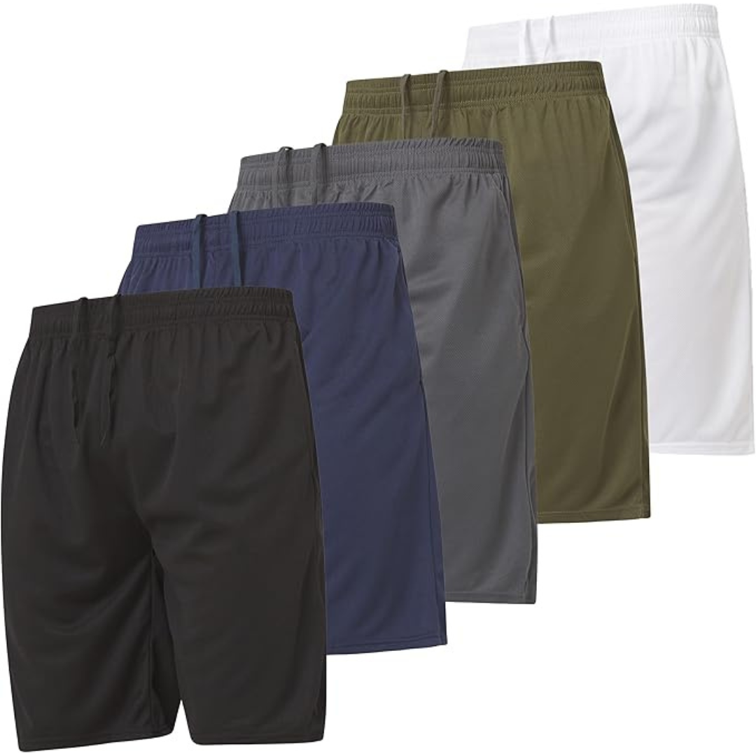 5-Pack Ultra Performance Men's Athletic Gym Basketball Shorts