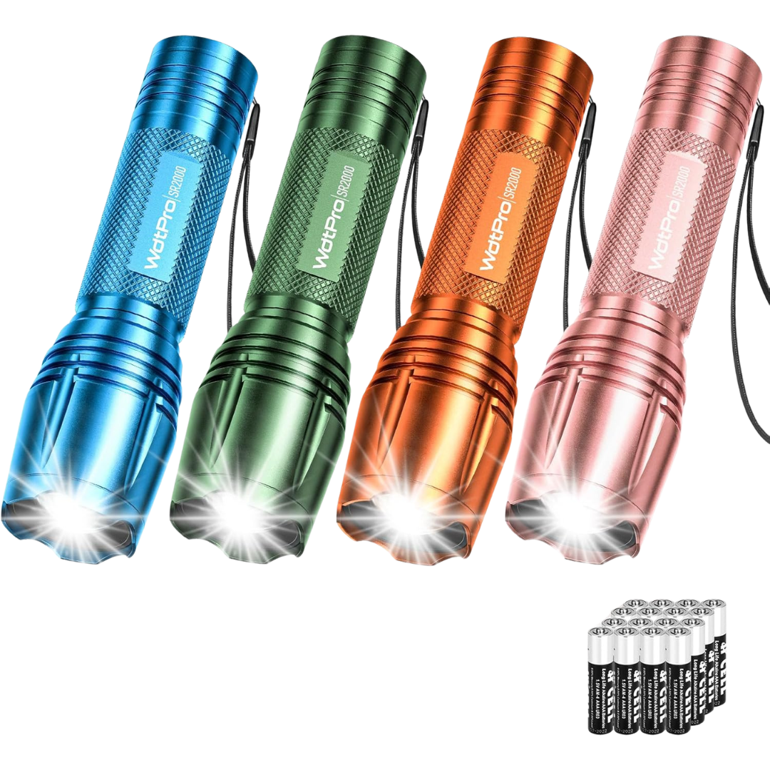 4-Pack WdtPro Zoomable SR2000 Pro LED Flashlight W/ 5 Modes