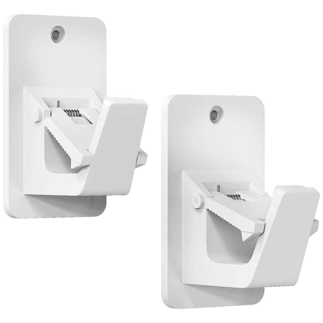 2-Piece BMONATY Adhesive No Drill Heavy Duty Curtain Rod Brackets