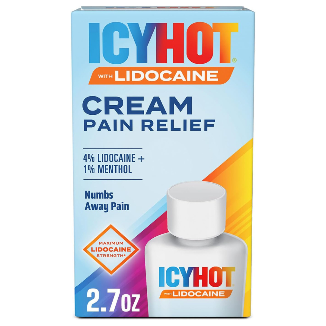 2.7 Ounces Icy Hot Max Strength Pain Relief Cream With Lidocaine Plus Menthol