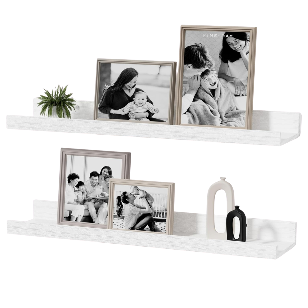2-Pack Mifurn 16'' Floating Picture Ledge Shelves with Lip