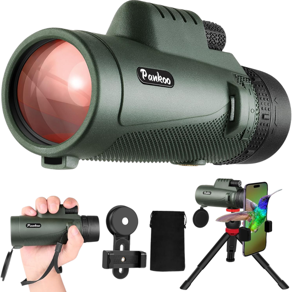 Pankoo 40 x 60 Monocular Telescope With Smartphone Holder & Upgraded Tripod