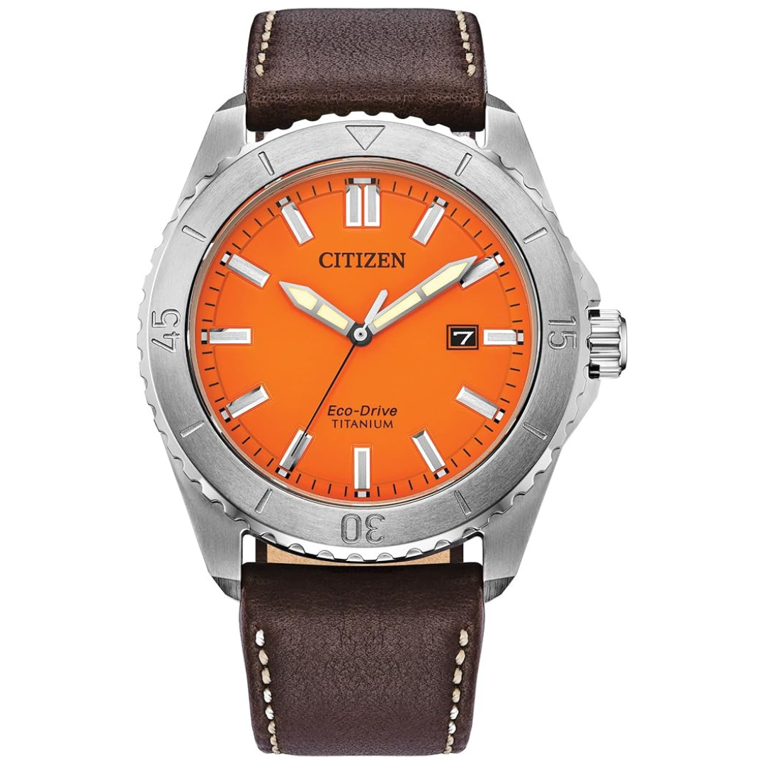 Citizen Men's Eco-Drive Weekender Watch with Brown Leather Strap