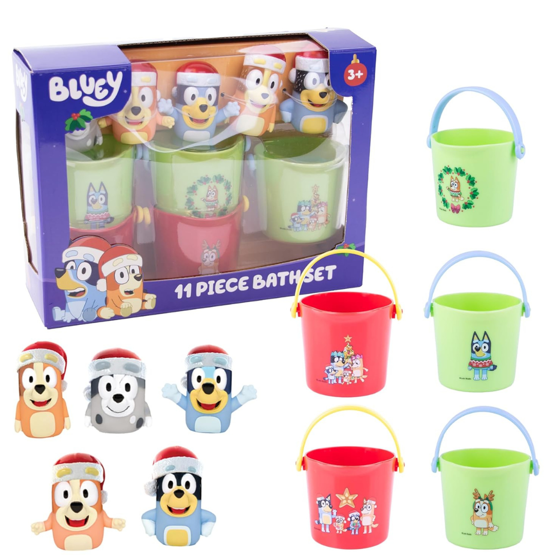 11-Piece Ginsey Bluey Holiday Bath Toys