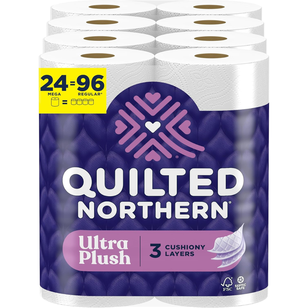 24-Count Quilted Northern Ultra Plush 3-Ply Toilet Paper Mega Rolls