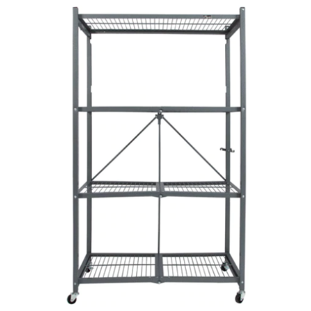 Origami R5 4-Shelf Heavy-Duty Folding Storage Rack with Wheels