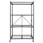 Origami R5 4-Shelf Heavy-Duty Folding Storage Rack with Wheels