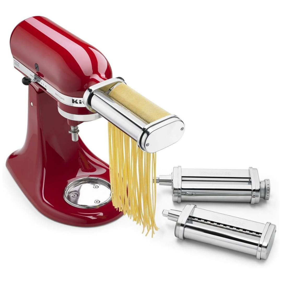 3-Piece KitchenAid Stand Mixer Pasta Roller & Cutter Set Attachments