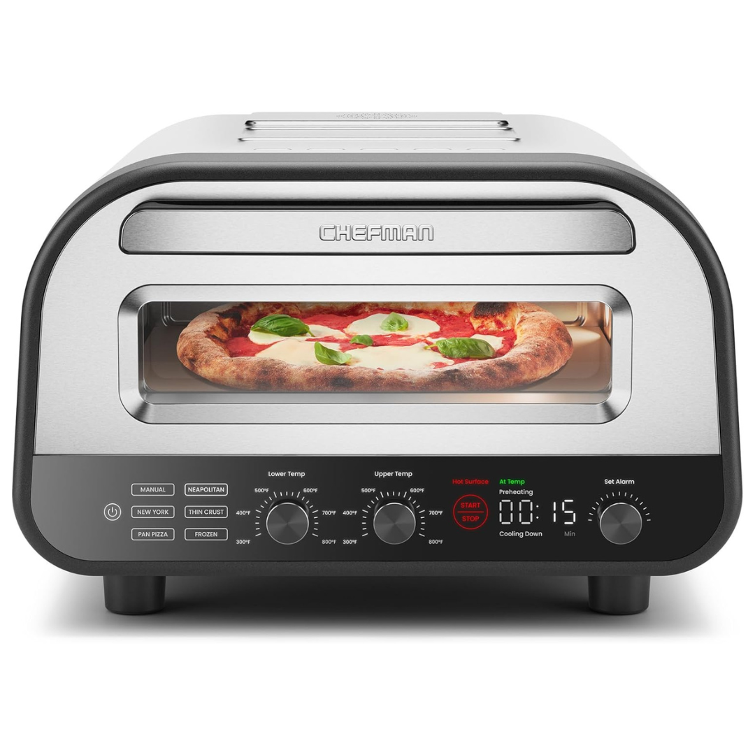 Chefman 12" Indoor Electric Pizza Maker Oven w/ Stone & Peel
