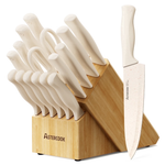 17-Piece Kitchen Knife Set with Anti-Rust Coating & Built-in Sharpener