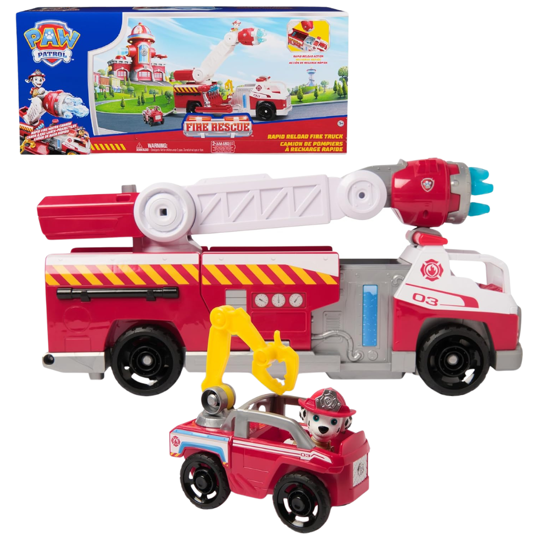 Paw Patrol Fire Rescue Rapid Reload Fire Truck With Marshall Figure