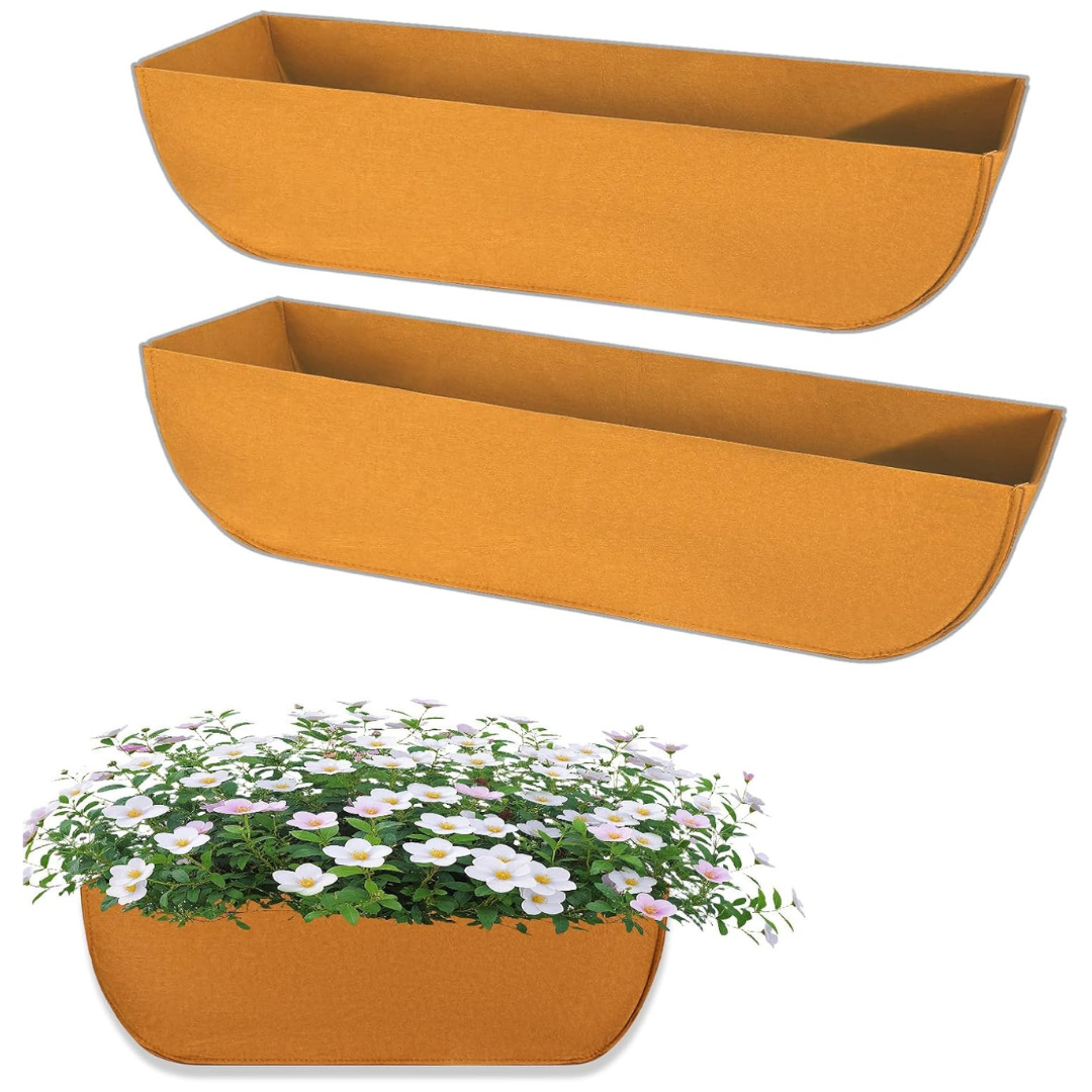 2 Pack 30" Breathable Felt Planter Liners For Outdoor Plants