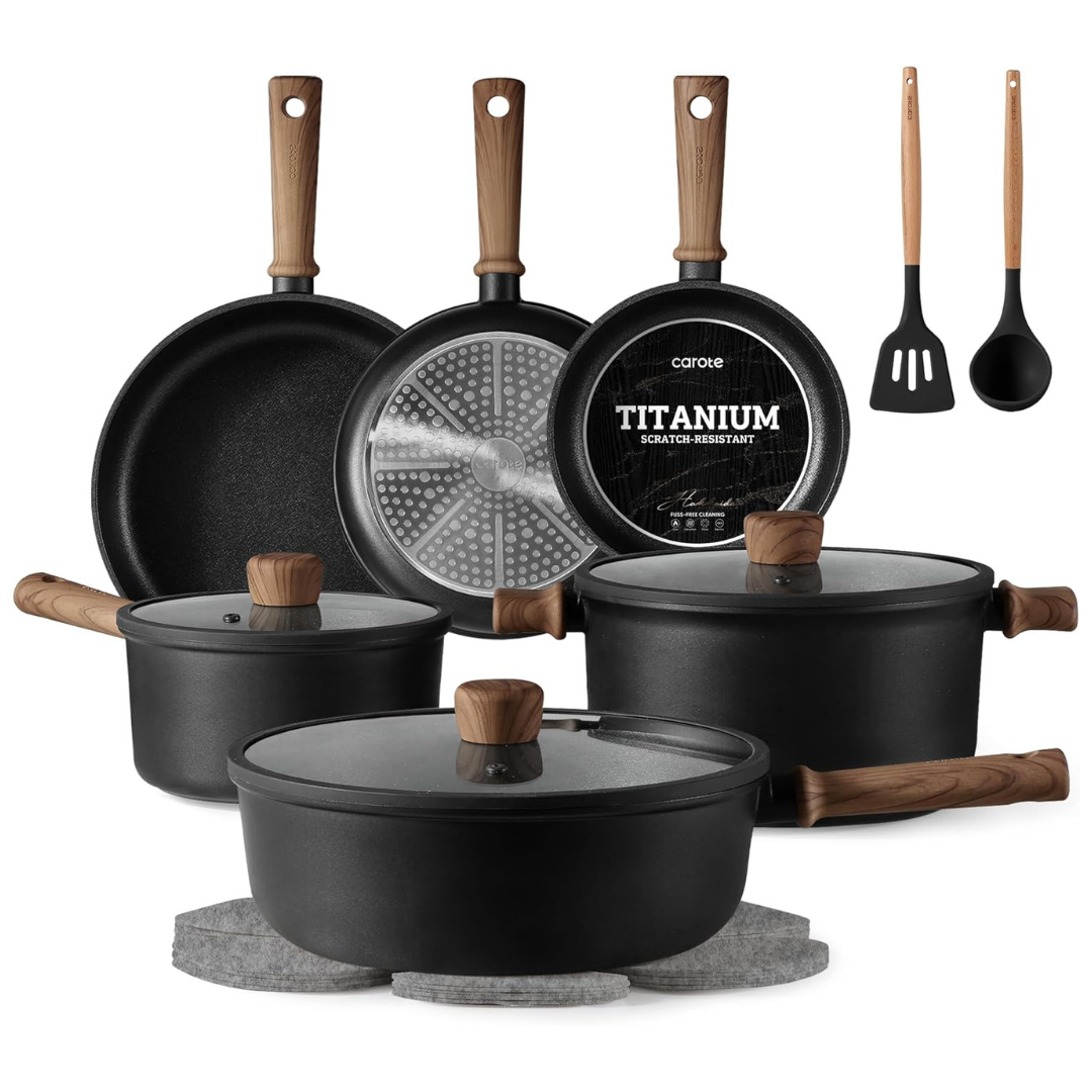 16-Piece Carote Nonstick Pots And Pans Set With Frying Pan