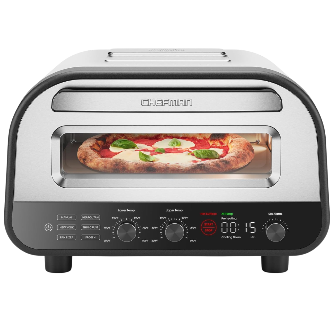 Chefman 12" Indoor Electric Pizza Maker Oven W/ Stone & Peel