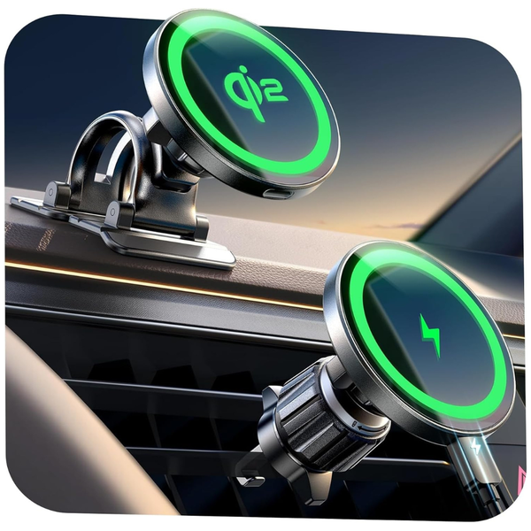 LISEN Qi2 15W Magnetic Wireless MagSafe Car Mount Charger