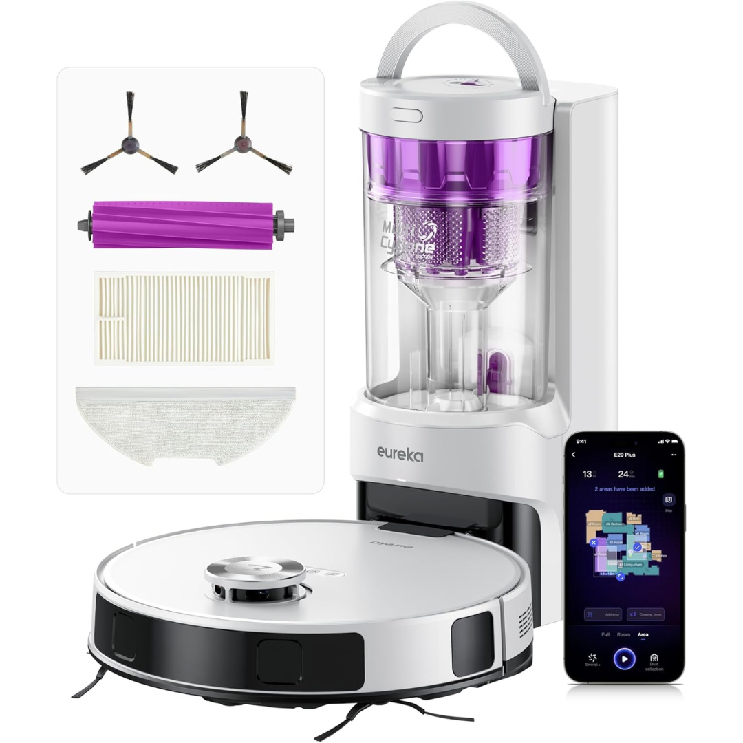 Eureka E20 Plus Robot Vacuum & Mop Combo W/ Self Emptying Station