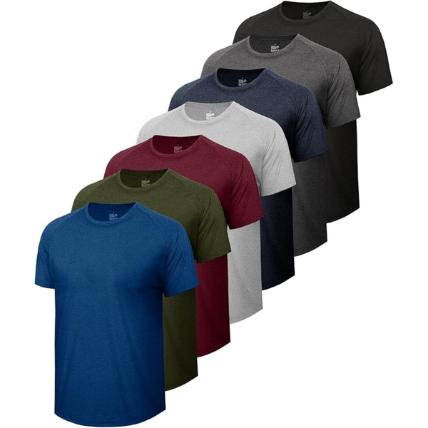 7 Pack Quick Dry Moisture Wicking Workout Shirts