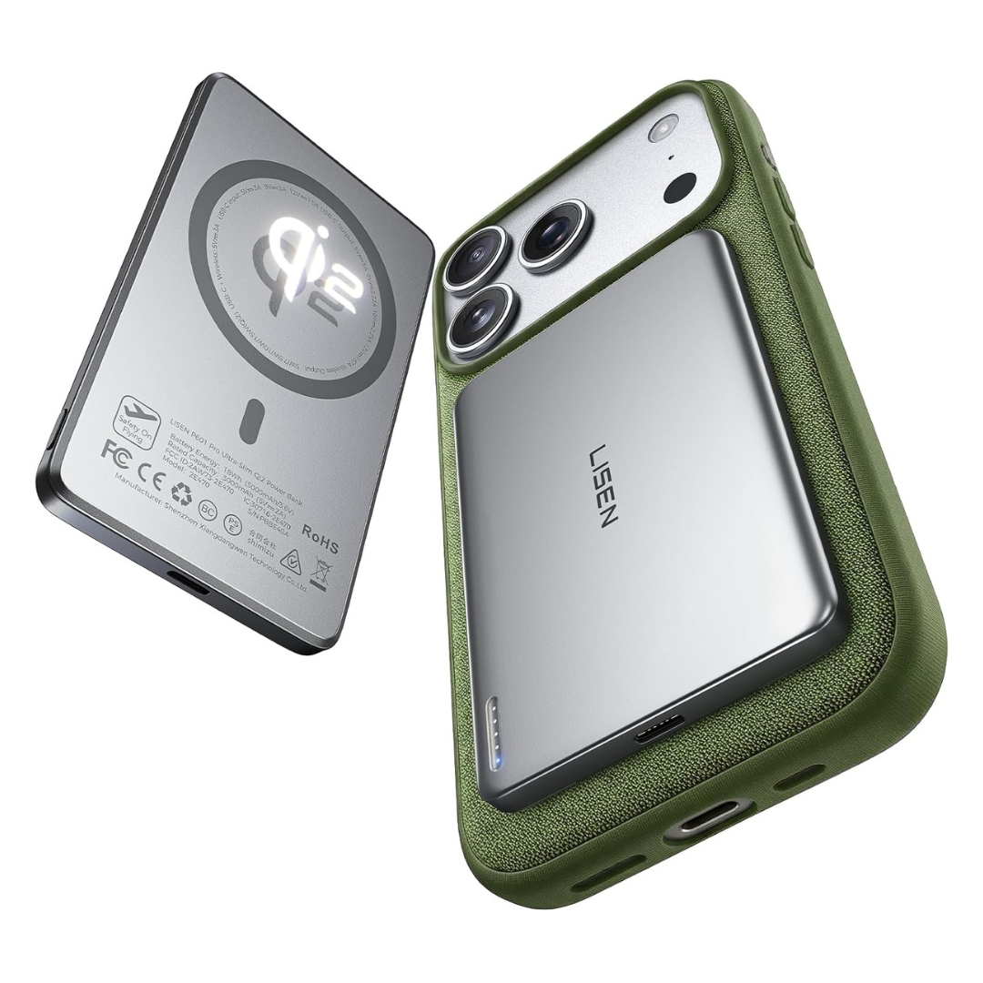 LISEN 5000mAh Wireless Qi2 15W MagSafe Power Bank W/ 22.5W USB-C