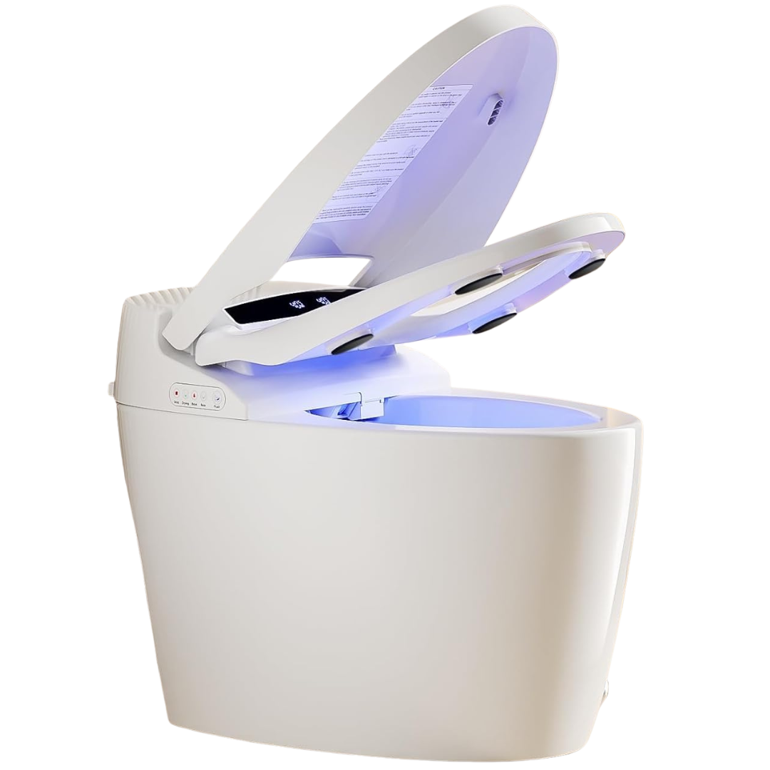 Tankless One Piece Bidet Smart Toilet With Warm Water Sprayer