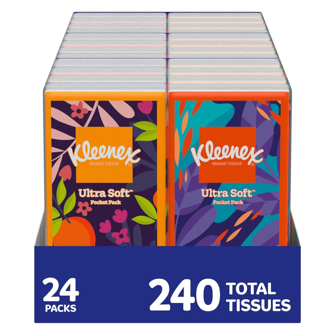 72-Pack Kleenex On-The-Go Facial Tissues (720 Total)