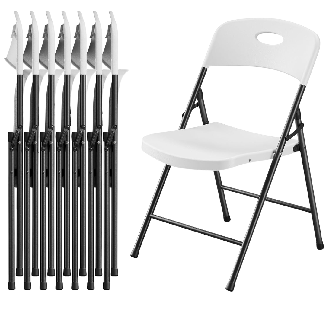 8-Pack Heavy Duty Folding Chairs