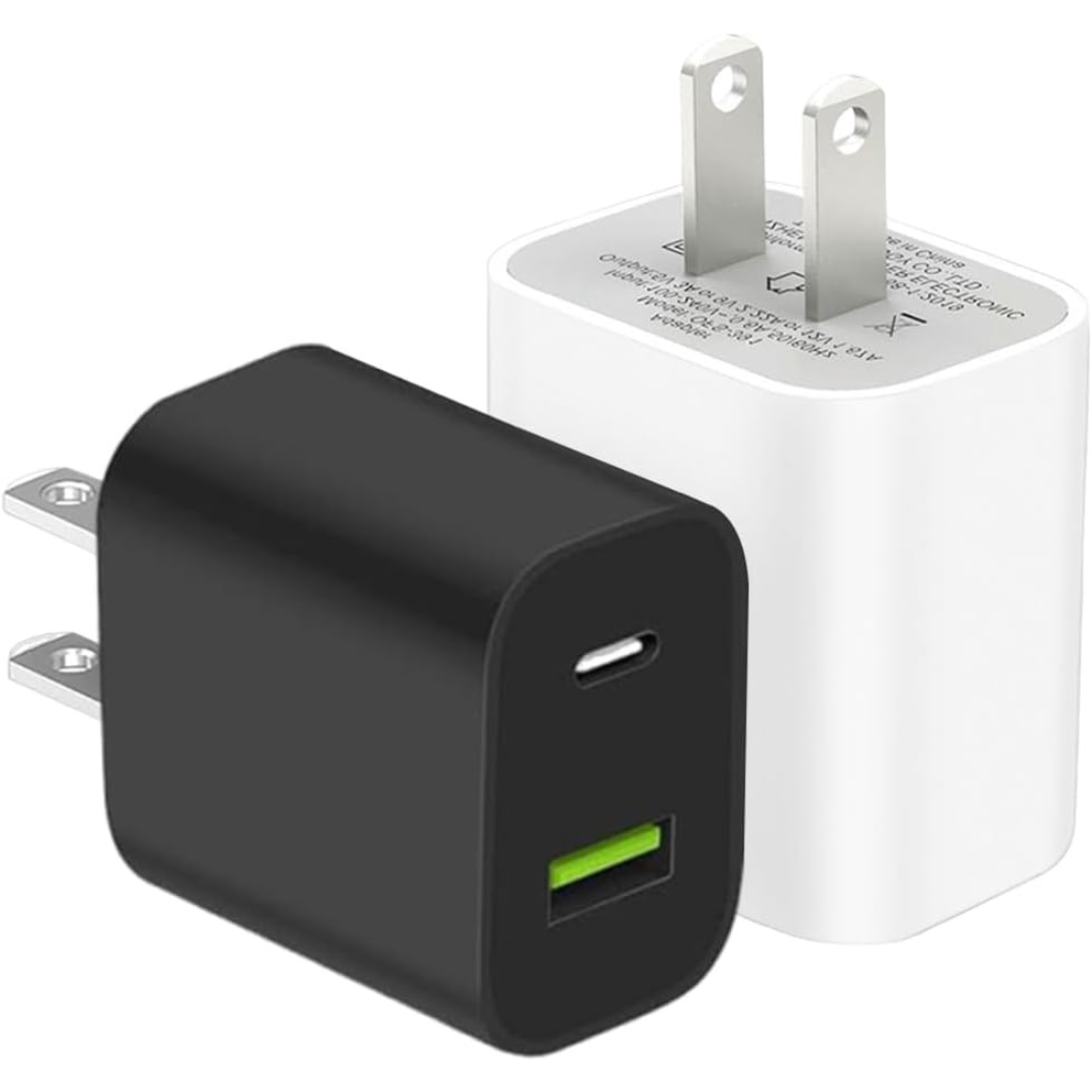 2 Pack Dual Port USB C Charger Block