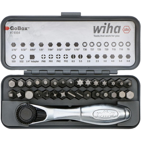 32-Piece Wiha GoBox Standard Bit Set With Mini Ratchet
