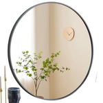 Black Metal Frame Bathroom 20" Wall Round Mirror