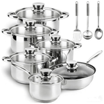 15-Piece Colourcoco Stainless Steel Cookware Set w/ Stay-Cool Handles