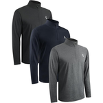 3-Pack Men's Quarter 1/4 Zip Pullover Dry Fit Sweatshirts
