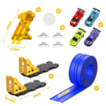 Flex Race Track 16 Ft with Start Gate Accessories Compatible with Diecast 1/64th Cars