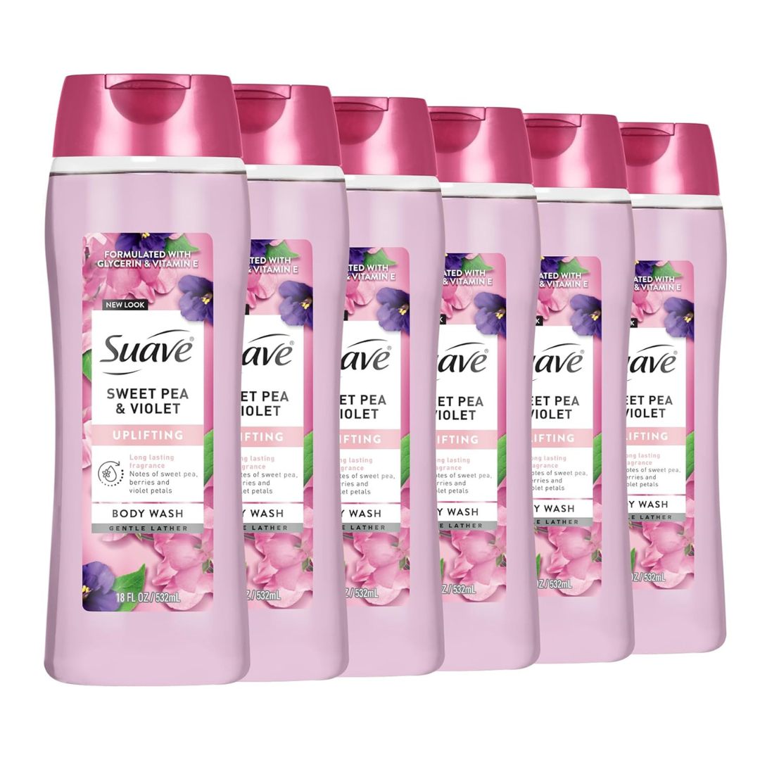 18 Oz 6-Pack Suave Moisturizing Body Wash