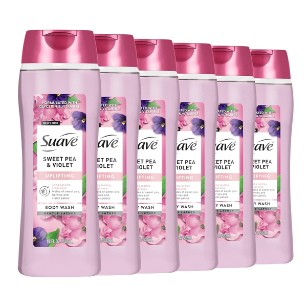 18 Oz 6-Pack Suave Moisturizing Body Wash