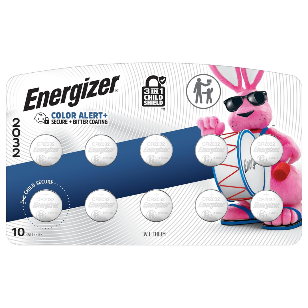 10-Pack Energizer CR2032 3V Lithium Coin Batteries