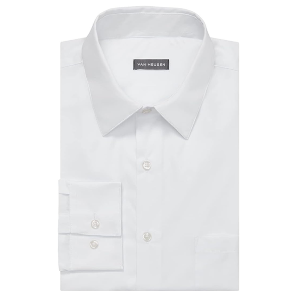 Van Heusen Men's Regular Fit Poplin Solid Dress Shirt
