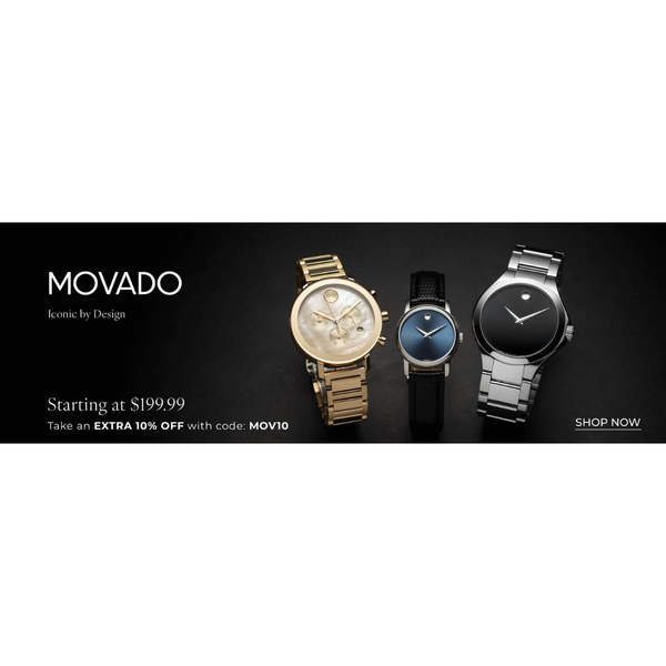 Up To 80% Off + Extra 10% Off On Movado Watches At Ashford