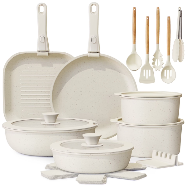 22-Piece Astercook Non Stick Ceramic Pots And Pans Set